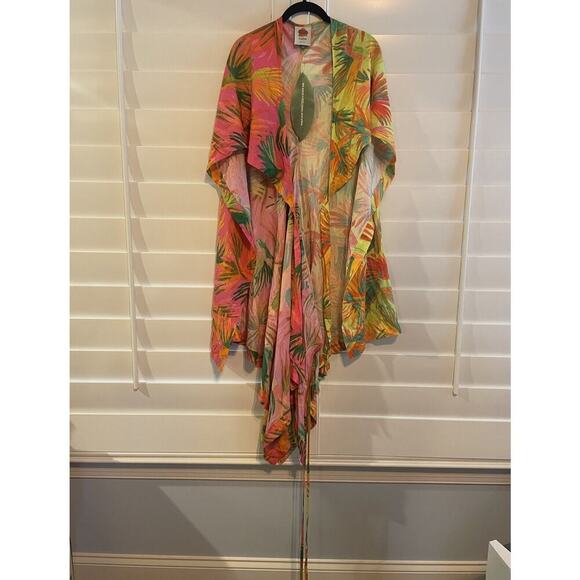 Farm Rio Beach Wrap Sarong Skirt Swimsuit Cover Up Dress S NWT $220 Painted Bird - Picture 2 of 8